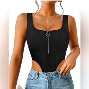 ⭐️ NWOT Avidlove  Black High Cut Thong Zip Bodysuit Size XXL